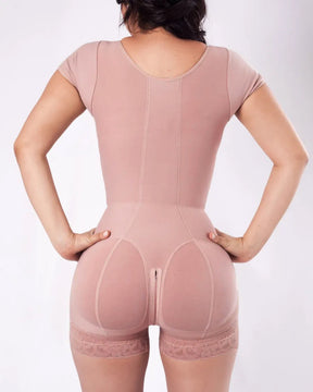 Damen Kurzärmlige Bauchkontrolle Formende Fajas Shapewear