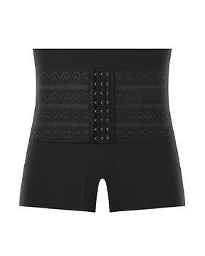 Mittelhoher Po-Lifter Doppellagige Bauchkontrolle Shapewear Shorts Mit Hakengürtel