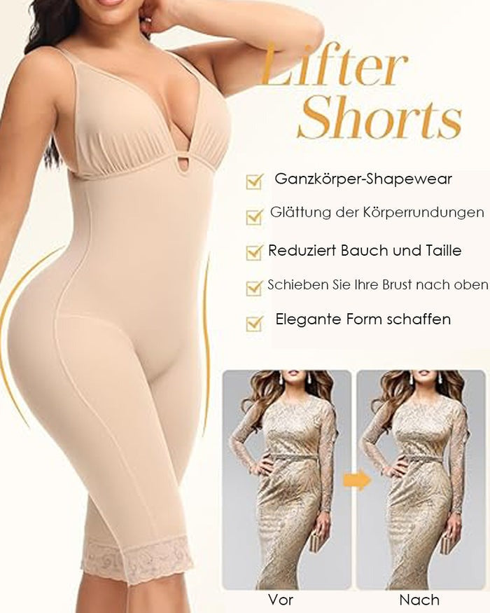 U Plunge Bauchweg Mittlerem Oberschenkel Bodysuit Nahtloser Ganzkörper Fajas Shapewear