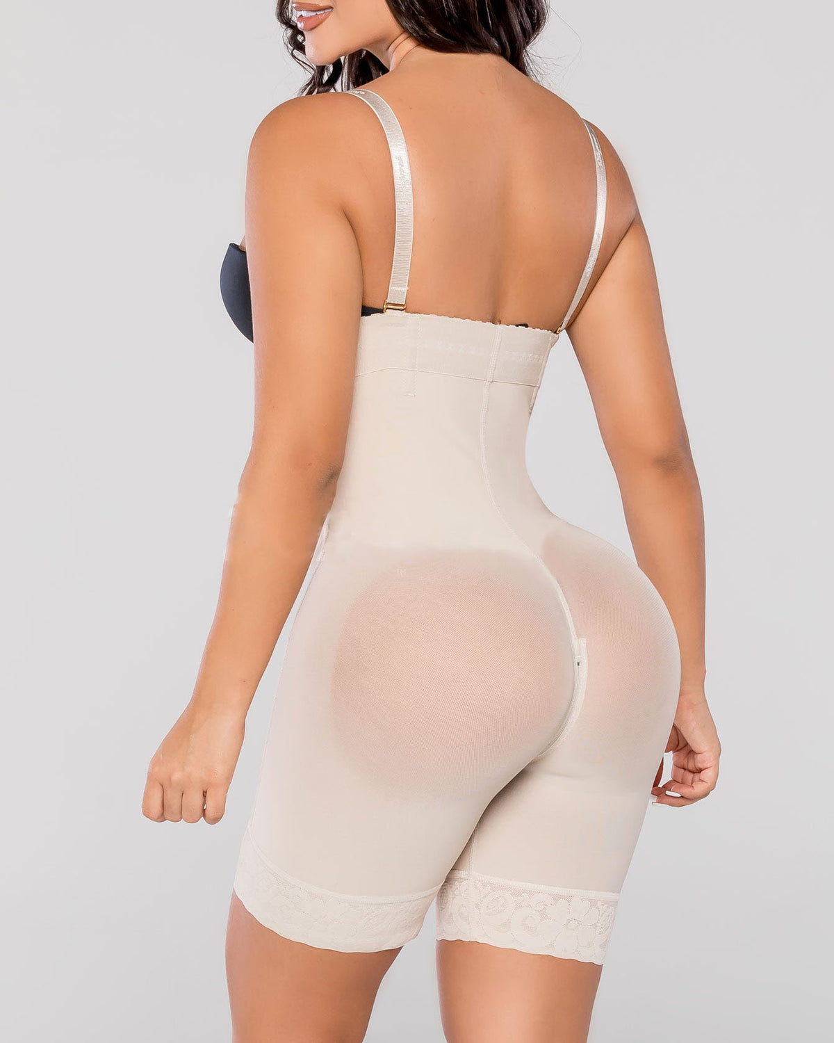 Damen Unsichtbare Trägerlose Shapewear Shorts Fajas Hohe Taille Reißverschluss Shorts