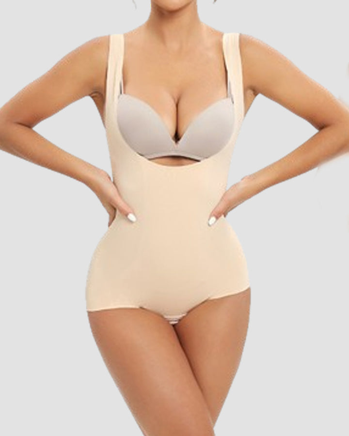 Damen  Nahtloser Solider Unterbrust Bauchkontrolle Bodysuit Shapewear