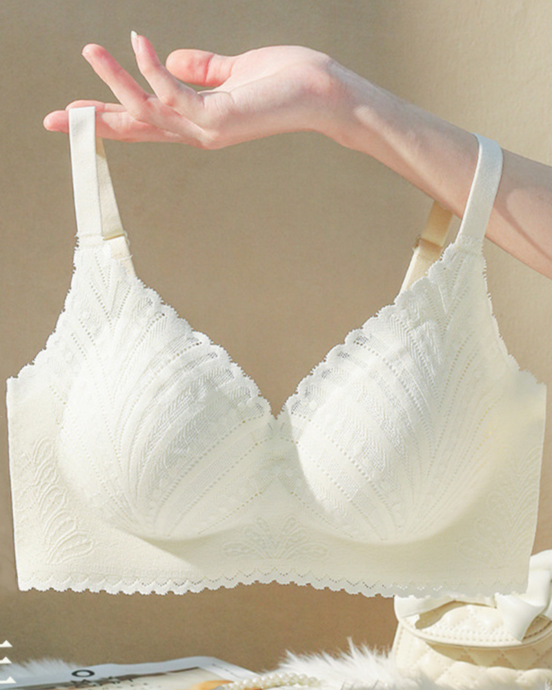 Nahtloser Push Up BH Französischer Spitze Ohne Bügel Für Damen