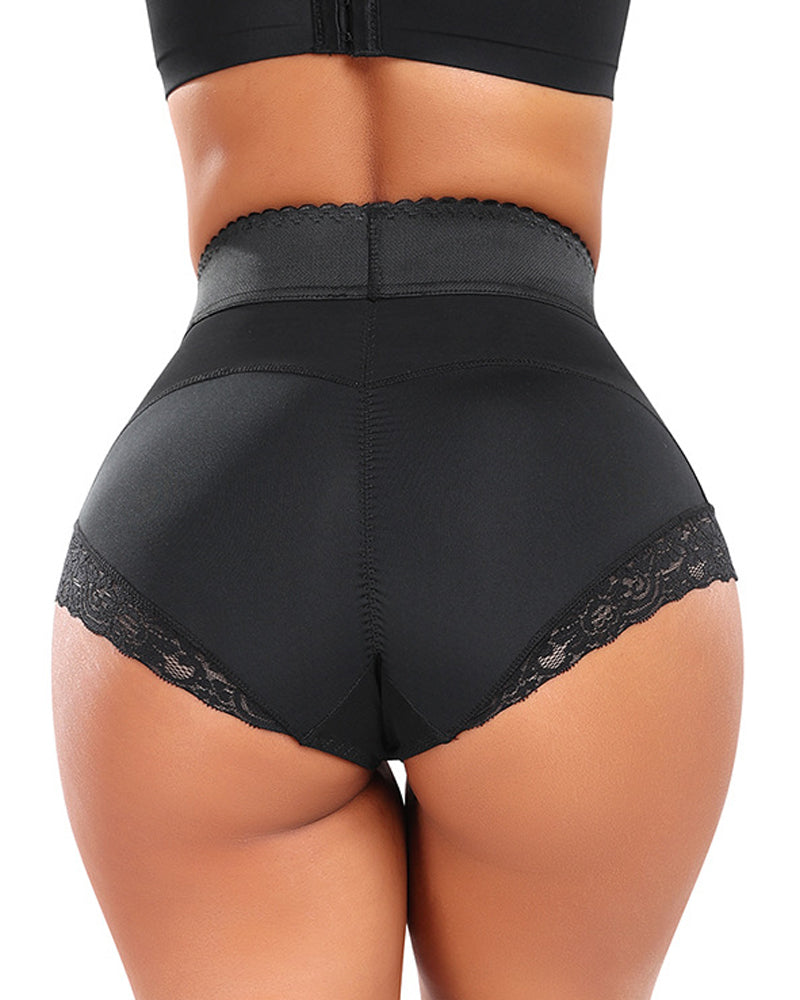 Damen Dreieckige Mittelhohe Hüfthebende Bauchkontrolle Shapewear Shorts