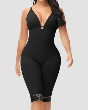 U Plunge Bauchweg Mittlerem Oberschenkel Bodysuit Nahtloser Ganzkörper Fajas Shapewear