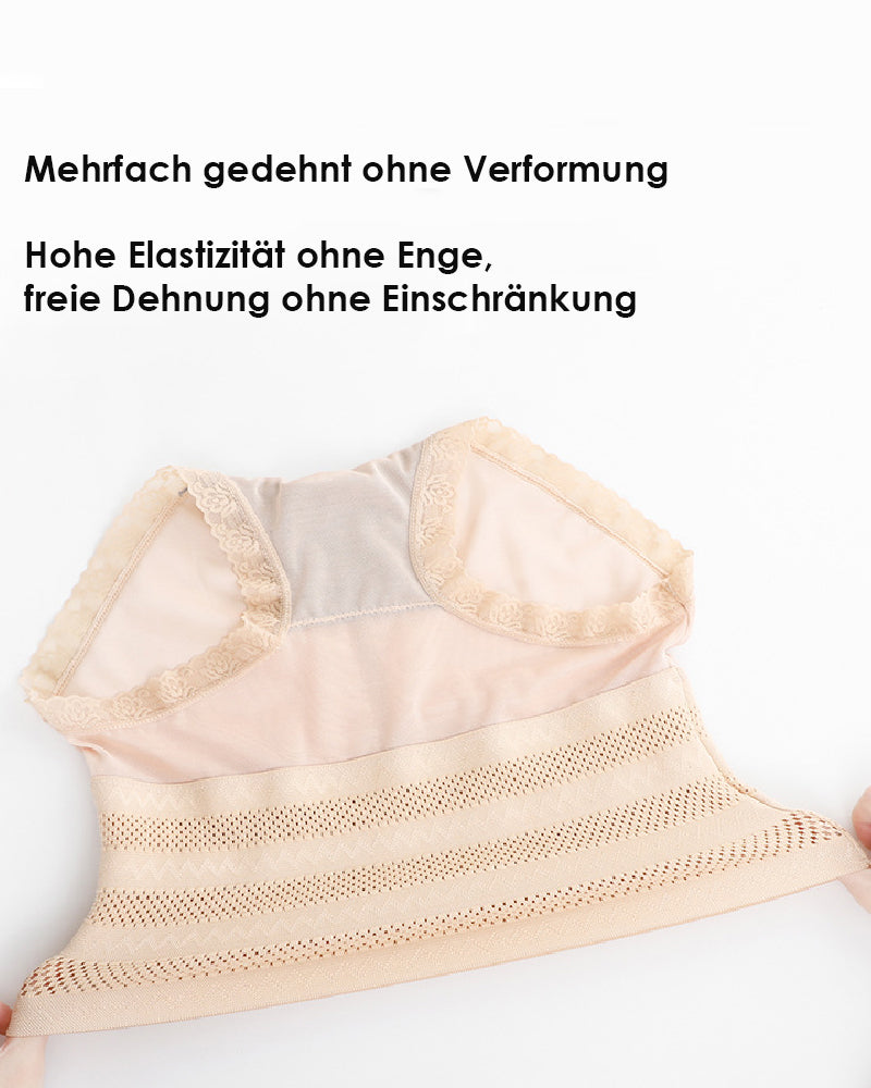 Damen Mesh Spitze Hohle Shapewear Slips Mittlere Taille Bauchweg Bequemer Unterwäsche