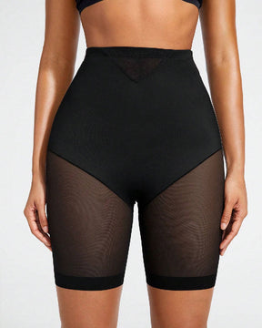 Damen Nahtlose Mesh Anti-Rubbel Bauchweg Shapewear Shorts