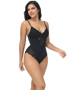 Spitze Spaghettiträger Cami Bodysuit Ärmellos Einteilige Shapewear Für Damen