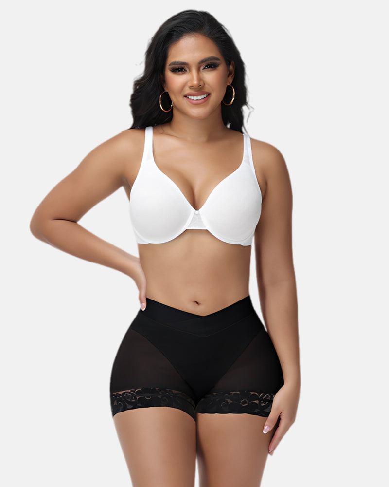 Shapshe®Nahtlose Transparente Mesh Shorts mit Niedriger Taille zur Po Lift Formung