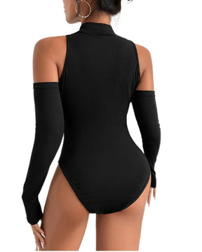 Sexy Langarm-Bodysuit mit Schulterfreier Passform