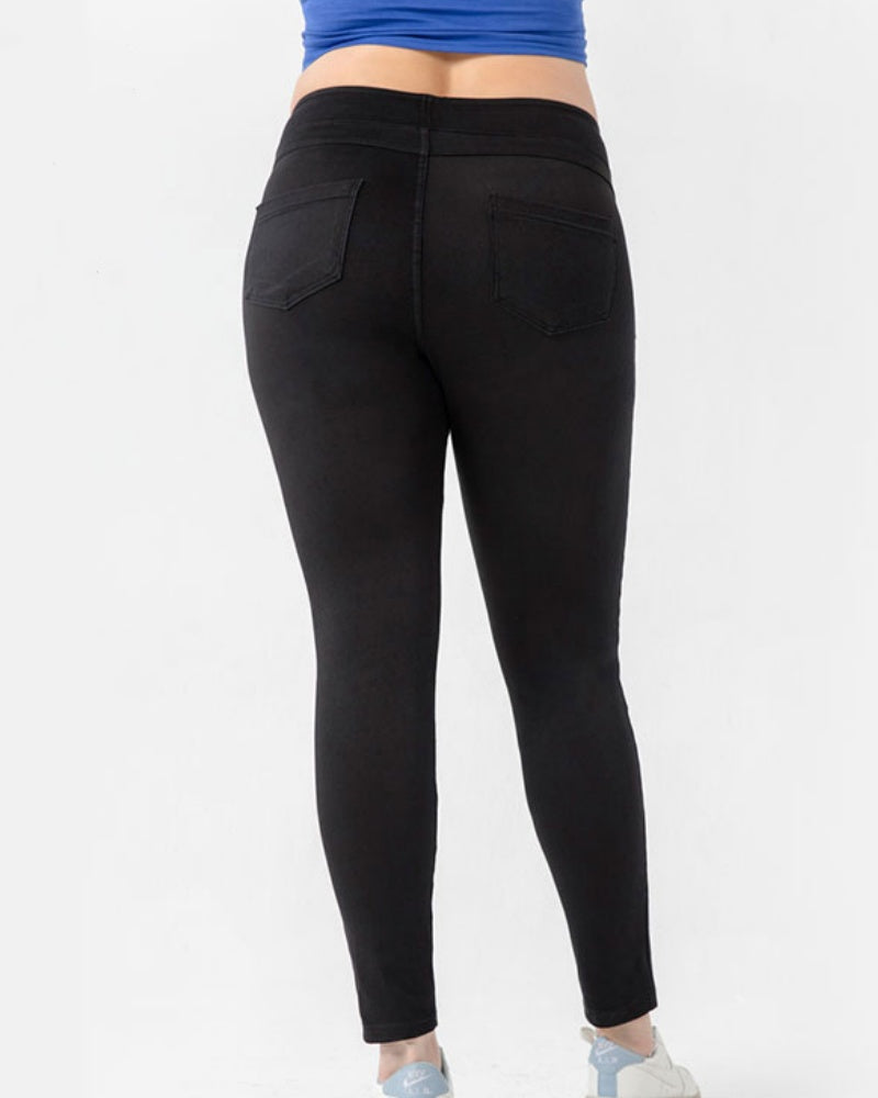 Doppel Tasche Yoga Jeans Hohe Taille Abnehmen Sport Atmungsaktiv