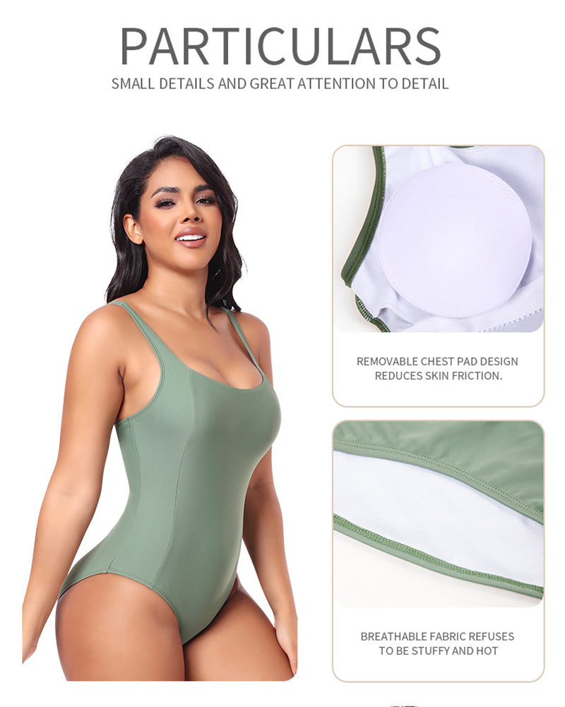 Shapshe® Sexy Einteiliger Badeanzug mit Schnürung auf der Rückseite und Formendem Badeanzug