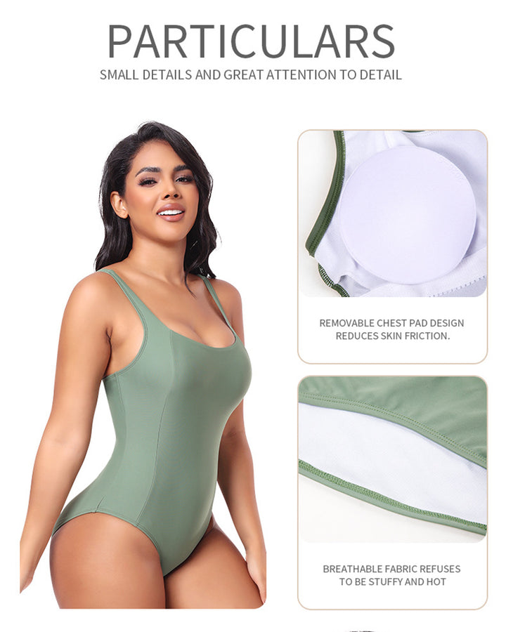 Shapshe® Sexy Einteiliger Badeanzug mit Schnürung auf der Rückseite und Formendem Badeanzug