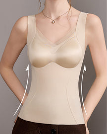 V-Ausschnitt Bauchweg Shapewear Tank Tops Nahtlos Push-Up Kompression Weste