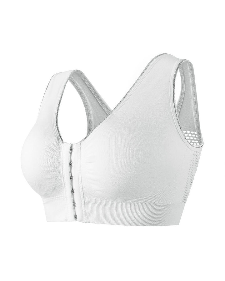 Shapshe® Damen Frontschnalle Hohl Atmungsaktiv Bügellos Sport BH In Übergröße