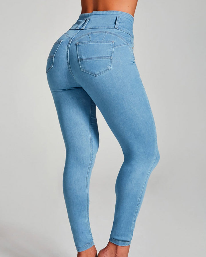 Skinny-Stretch-Shaping-Po-Lift-Jeans mit Hoher Taille