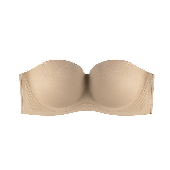 Damen Unsichtbarer Trägerloser Rutschfester Große Größe Nahtloser Push Up BH