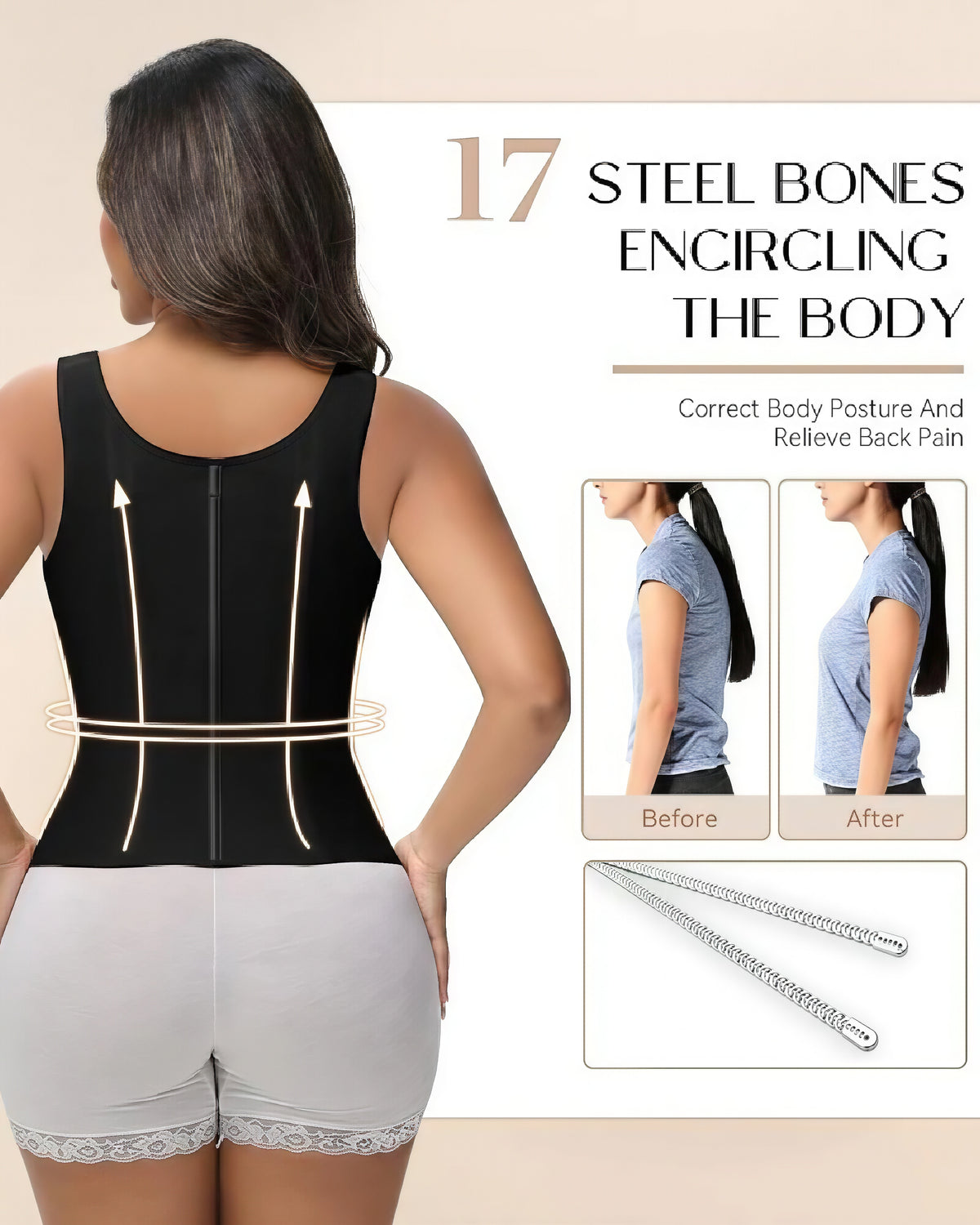 Shapshe® Fajas Colombianas Waist Trainer with Built-in Bra