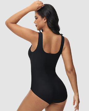 Damen Bauchweg Nahtloser Sommer Eisseide Bodysuit Kompressions V-Ausschnitt Body Shaper