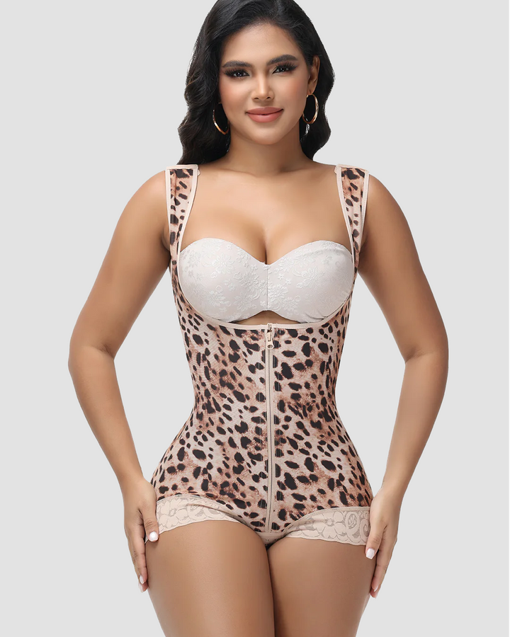 Shapshe® Leopard High Compression Fajas Colombianas Offene Brust Bauchkontrolle Body Shaper (Vorverkauf)