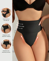 Shapewear-Kontrollhöschen mit Haken- und Ösenverschluss und Tanga-Design