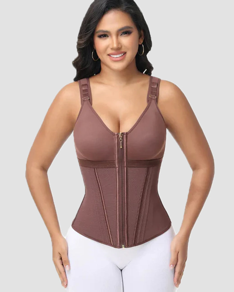 Shapshe® Boned Latex Waist Trainer Vest with Built-in Bra
