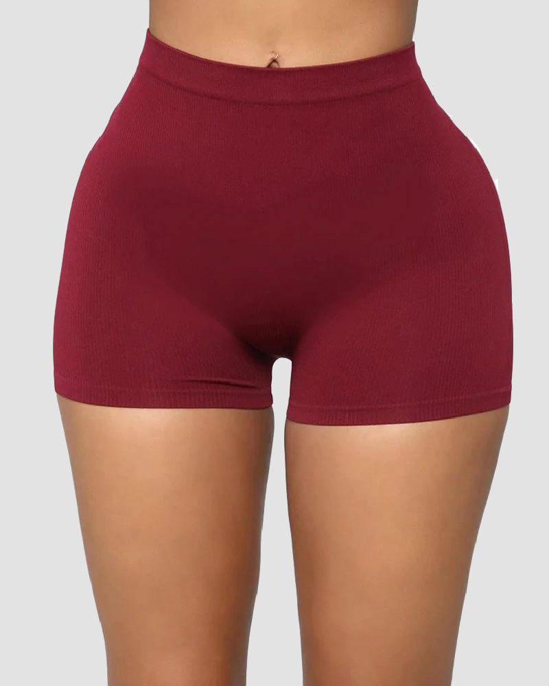 Damen Sommer Elastische Hohe Taille Yoga Shorts Weiche Enge Fitness Leggings Shorts