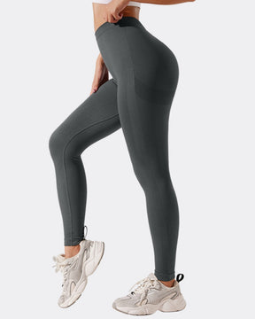 Nu's Sport-Yogahose mit Faltiger Taille und Hüftlift