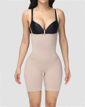 Nahtloser Offene Büste Elastischer Spanx Bodysuit Bauchweg Hoher Taille Shapewear