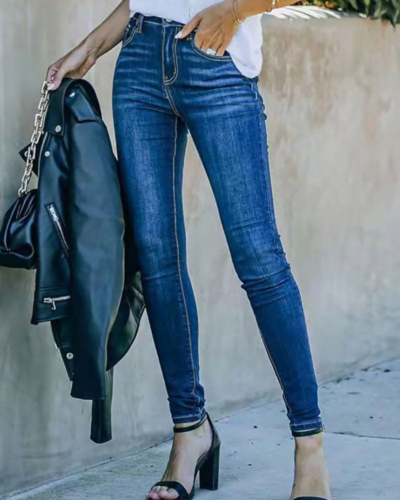 Vielseitige Stretch-Skinny-Jeans mit Hoher Taille für Damen