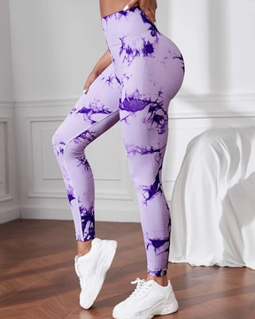 Nahtlose Batik-Leggings Hoher Taille Atmungsaktiv Weich Sport Workout Leggings Yoga Hose