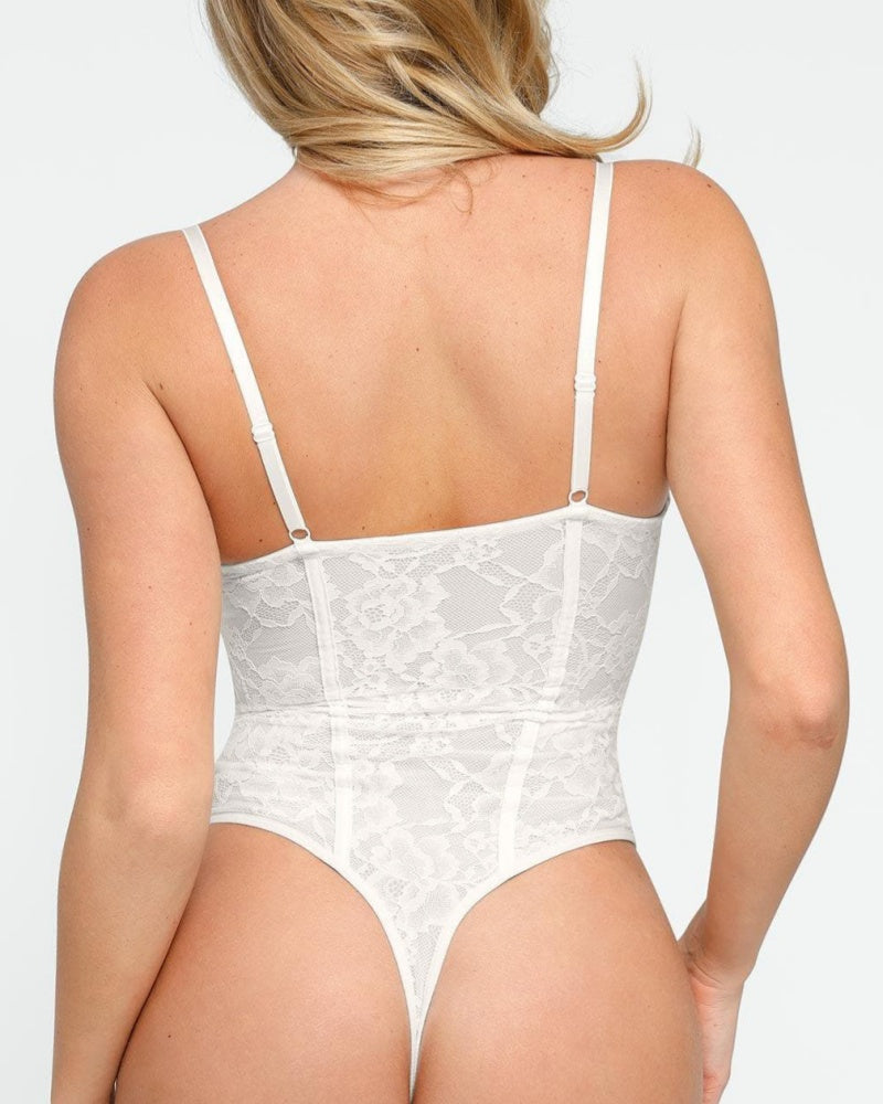 Bodys für Damen Sexy Tiefer V-Ausschnitt Formende Spitze Schlanke Shapewear