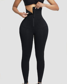 Shapshe® Hohe Taille 2-in-1 Reißverschluss Leggings Schmale Bauchweg Sports Hose