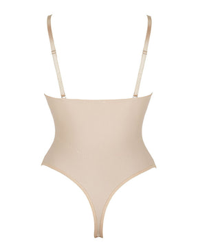 Sexy Mesh Shapewear Korsett Rückenfreier Tanga Bodysuit Mit Integriertem BH