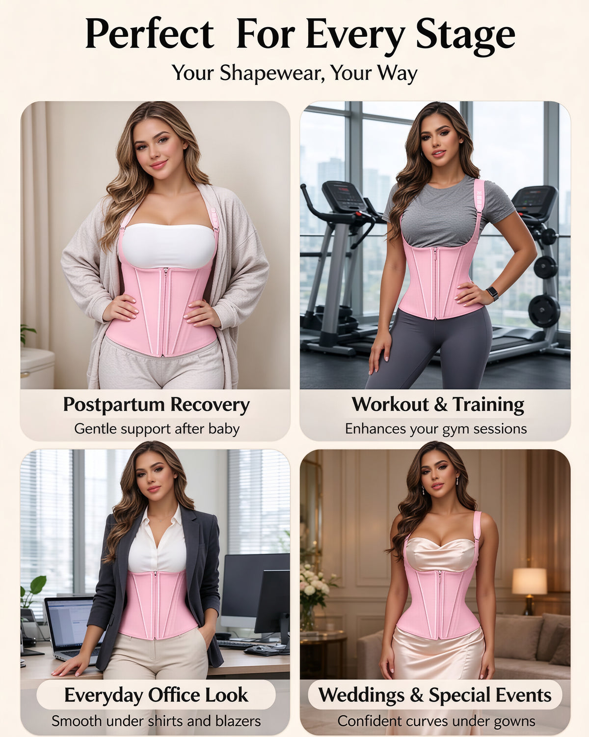 Shapshe® Fajas Steel Boned Tummy Control Waist Trainer