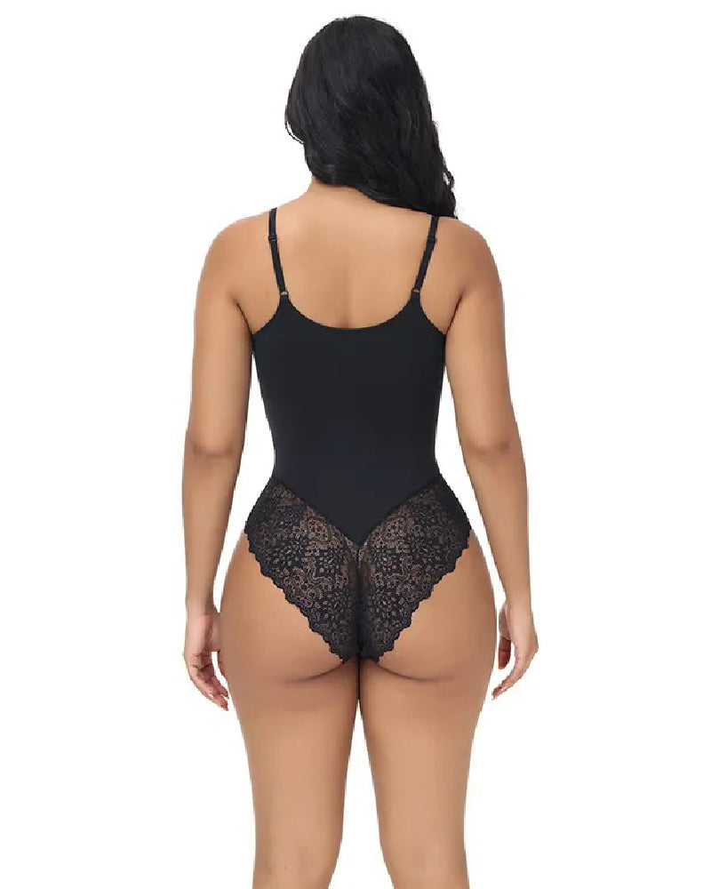 Spitze Spaghettiträger Cami Bodysuit Ärmellos Einteilige Shapewear Für Damen