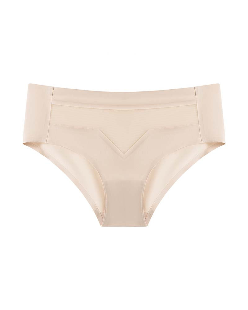 Damen Mittlerer Taille Eisseide Unsichtbar Slip Atmungsaktiv Netz Unterwäsche