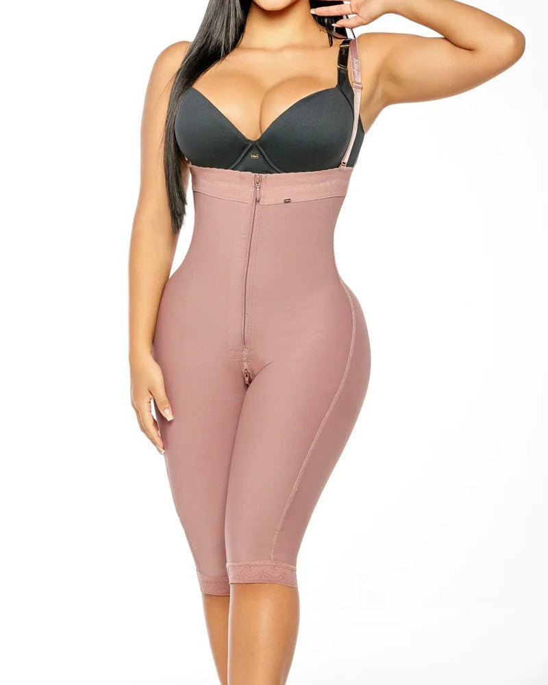 Schlankmachende Shorts mit Oberschenkel und hoher Taille, Body Shaper mit Reißverschluss