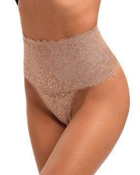 Damen Sexy Spitzen Hohe Taille Tanga Bauchweg Unsichtbare Formende Unterwäsche