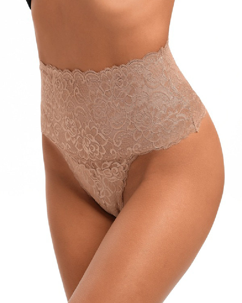 Damen Sexy Spitzen Hohe Taille Tanga Bauchweg Unsichtbare Formende Unterwäsche