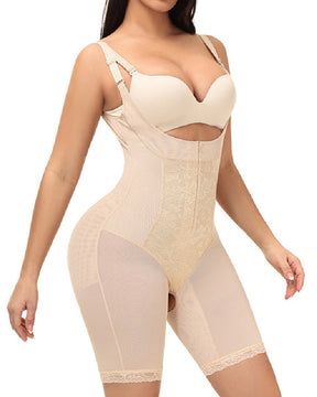 Damen Unsichtbarer Postpartum Offener Schritt Bauchweg Korsett Shapewear Body Mit Bein