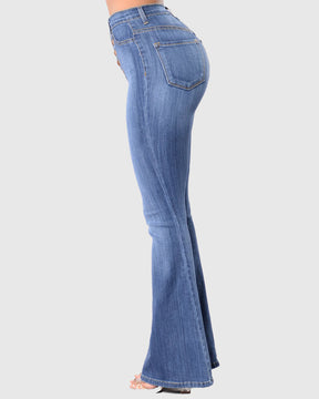 Schlag Jeans mit Hoher Taille für Damen