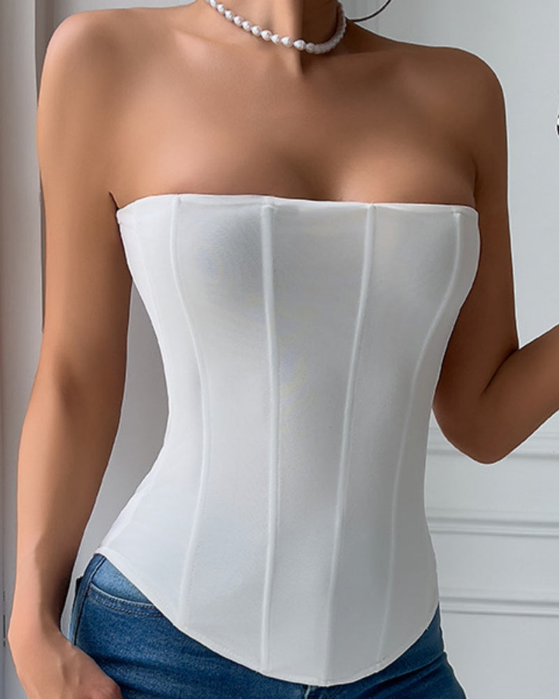 Hochelastisches Mesh-Tube-Top zur Bauchkontrolle und Körperformung