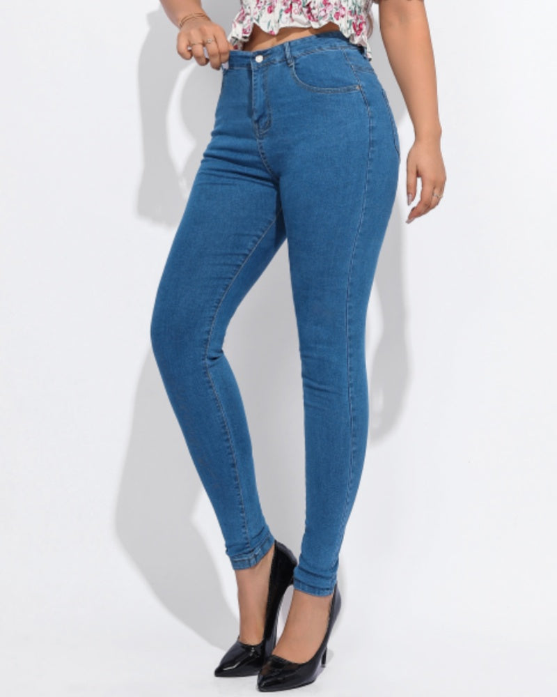 High Waist Slim Fit Skinny Jeans für Damen mit Elastizität