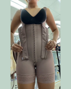 Hohe Kompressions-Shapewear mit Reißverschluss vorne und mittlerem Oberschenkel