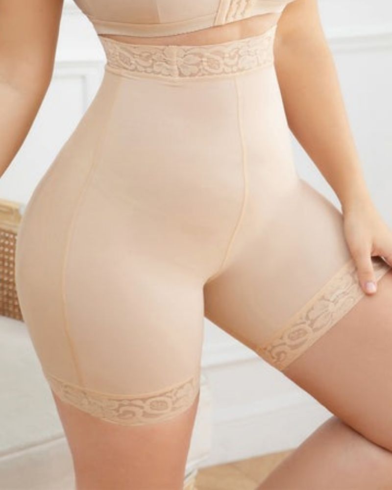 Beige Schlankmachende Po-Lifter Kontroll Panty Unterwäsche Shorts