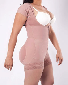 Damen Kurzärmlige Bauchkontrolle Formende Fajas Shapewear