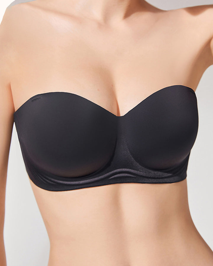 Damen Unsichtbarer Trägerloser Rutschfester Große Größe Nahtloser Push Up BH