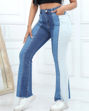 Stretch Jeans mit Kontrast Waschung