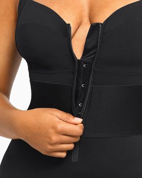 Damen Ärmelloser Jumpsuit Bauchweg Einteilig Verstellbare Träger Taillenbund Overall