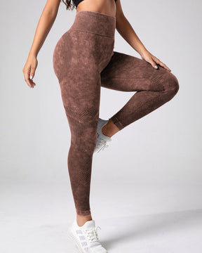 Nahtlose Yogahose mit Hoher Taille und Pfirsichfarbener Fitnesshose zum Anheben der Hüfte